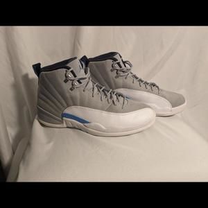 Nike Air Jordan 12 Retro Size 11 University Blue Wolf Grey UNC Basketball @TD